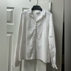 Sezane White Button-Up Blouse